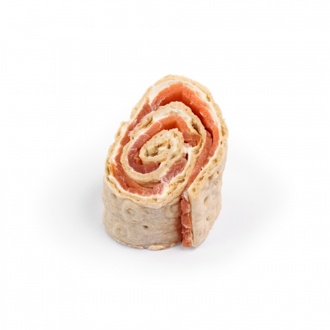 Bild på Snitt Kallrökt laxrulle med pepparrot