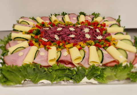 Bild på  Smörgåstårta  Skinka/Hamburgerkött (butikstillverkad)